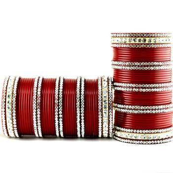 acrylic plastic suhag panjubi chura red colour  size-2.4,2.6,2.8 2