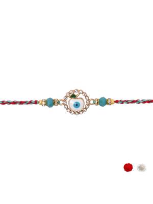 evil eye designer rakhi with roli chawal and raksha bandhan card 3