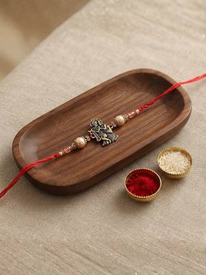 radha krishna designer rakhi with roli chawal and raksha bandhan card 1