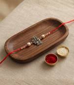 radha krishna designer rakhi with roli chawal and raksha bandhan card