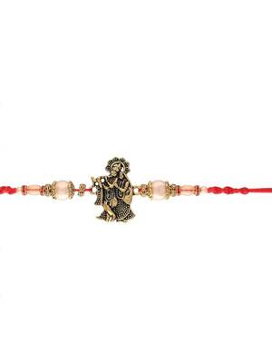 radha krishna designer rakhi with roli chawal and raksha bandhan card 3