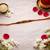 wooden bead designer rakhi with roli chawal and raksha bandhan card