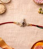 designer rakhi with roli chawal and raksha bandhan card