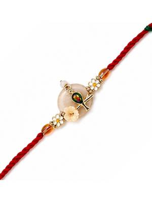designer rakhi with roli chawal and raksha bandhan card 2