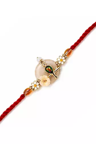 designer rakhi with roli chawal and raksha bandhan card