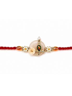 designer rakhi with roli chawal and raksha bandhan card 3