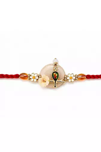 designer rakhi with roli chawal and raksha bandhan card