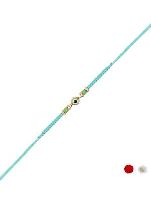 evil eye designer rakhi with roli chawal and raksha bandhan card 2