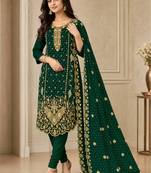 Women’s embroidered unstitched salwar suit dress material with dupatta