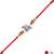 krishna designer red rakhi with roli chawal and raksha bandhan card