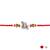 krishna designer red rakhi with roli chawal and raksha bandhan card