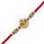 ganesha designer red rakhi with roli chawal and raksha bandhan card