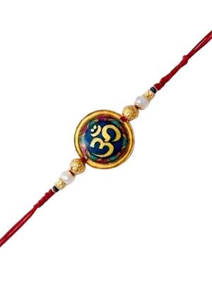 om designer rakhi with roli chawal and raksha bandhan card 2