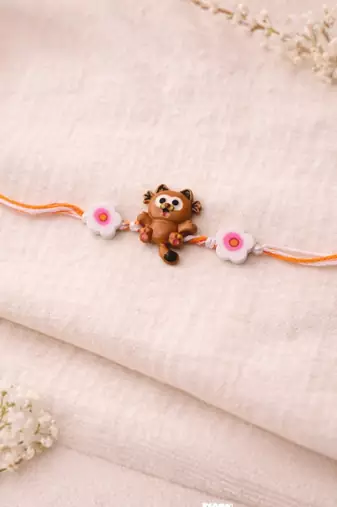kids cartoon rakhi with roli chawal and raksha bandhan card