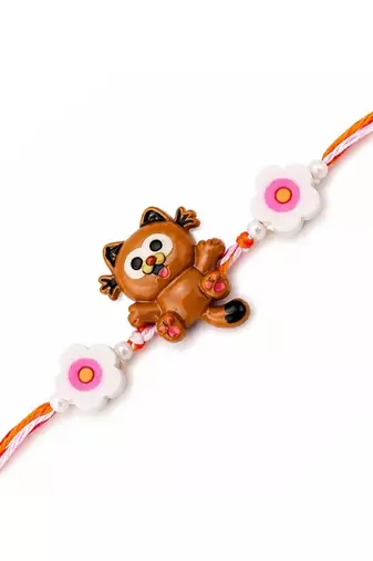 kids cartoon rakhi with roli chawal and raksha bandhan card