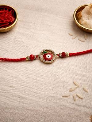 evil eye designer rakhi with roli chawal and raksha bandhan card 1