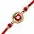 evil eye designer rakhi with roli chawal and raksha bandhan card