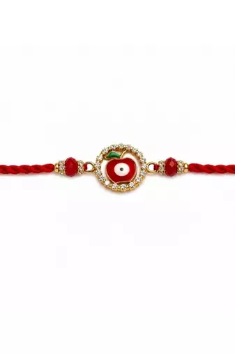 evil eye designer rakhi with roli chawal and raksha bandhan card
