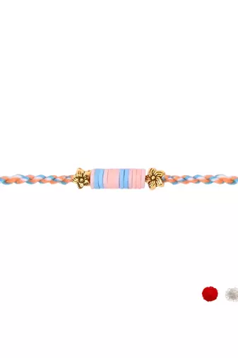 clay kids rakhi with roli chawal and raksha bandhan cards