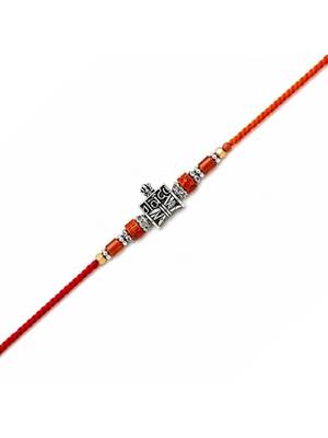 designer rudraksha rakhi with roli chawal and raksha bandhan cards 2