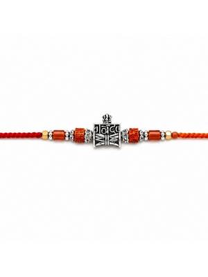 designer rudraksha rakhi with roli chawal and raksha bandhan cards 3