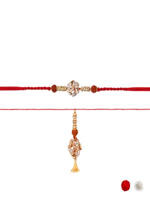 designer om rakhi with roli chawal and raksha bandhan cards 2