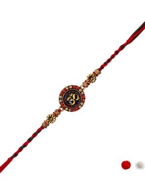 designer om rakhi with roli chawal and raksha bandhan cards 2