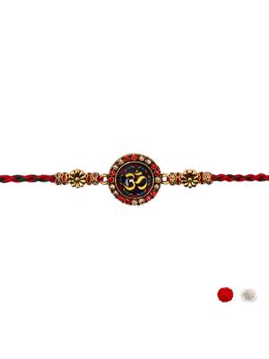 designer om rakhi with roli chawal and raksha bandhan cards 3