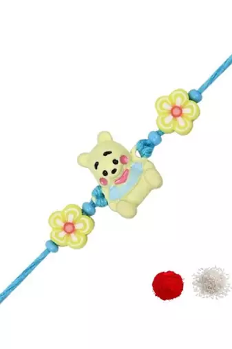 kids rakhi with roli chawal and raksha bandhan cards