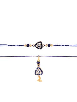 evil eye rakhi with roli chawal and raksha bandhan cards 2