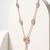 925 Sterling Silver Rose Gold  Cubic Zirconia Circle Lariat Necklace Set with Heart Tassels