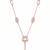 925 Sterling Silver Rose Gold  Cubic Zirconia Circle Lariat Necklace Set with Heart Tassels