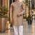 Brown embroidered silk straight kurta
