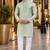 Green embroidered silk straight kurta