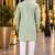 Green embroidered silk straight kurta