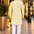 Yellow embroidered silk straight kurta