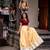 Moonga silk blend Navratri Special Solid Free Size Lehenga Choli with Printed Satin Mirror Dupatta