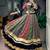 Multicolor Printed Pure Rayon Free Size Stitched Lehenga Choli Set with Lace Borders