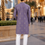 Purple embroidered silk straight kurta