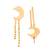 Gold Plated Moon Dangler Earrings For Women | Trendy Drop Earrings