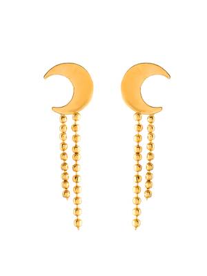 Gold Plated Moon Dangler Earrings For Women | Trendy Drop Earrings 3