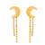 Gold Plated Moon Dangler Earrings For Women | Trendy Drop Earrings