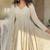 White georgette party wear embroidery anarkali suit set