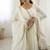 Off white vichitra silk wear embroidery anarkali suit set