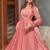 Pink fandy silk  party wear embroidery anarkali suit set