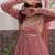 Pink fandy silk  party wear embroidery anarkali suit set