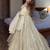 Cream chinon silk  party wear embroidery anarkali suit set