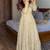 Cream chinon silk  party wear embroidery anarkali suit set