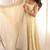 Cream cosmo silk party wear embroidery anarkali suit set