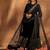 Black rayon party wear embroidery anarkali suit set